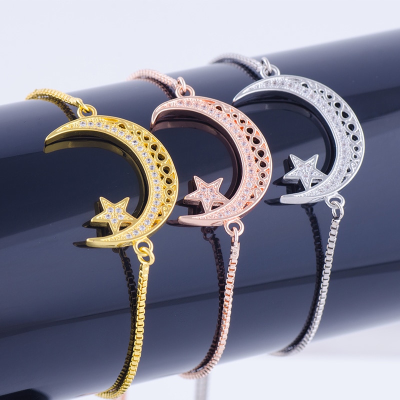 Muslim Moon and Star Adjustable Bracelet for Women