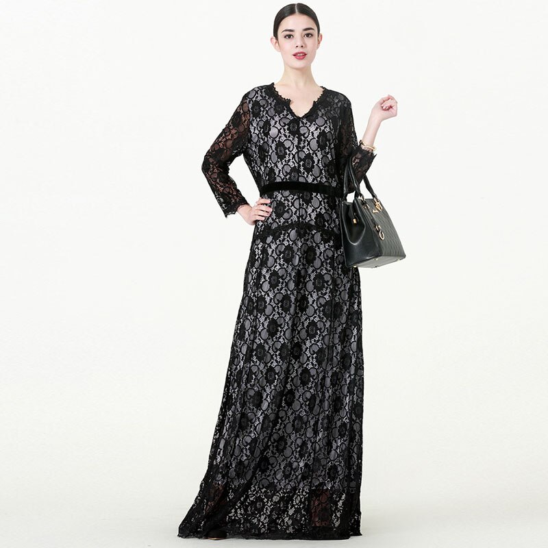 Lace Muslim Modest Dress